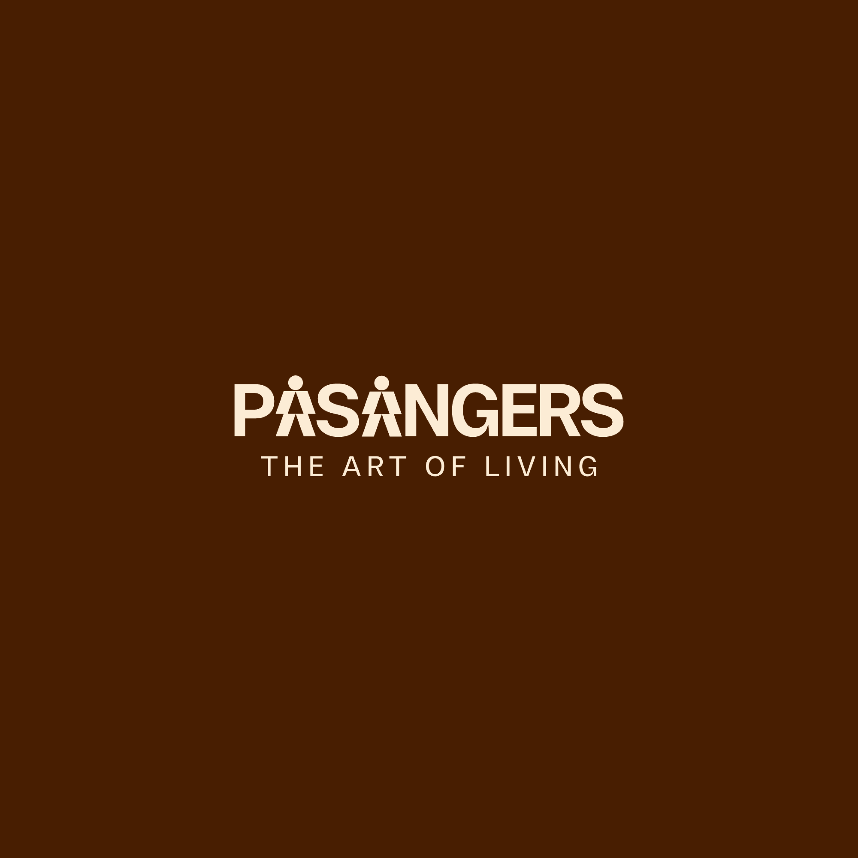 The Pasangers wordmark on a brown ground